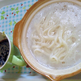 手作り麺つゆ　with 　鍋焼き釜揚げうどん